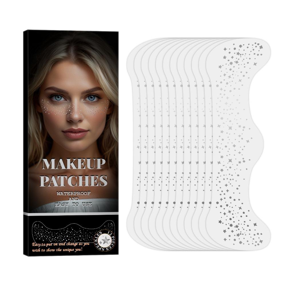 12 шт. блестящих патчей для макияжа лица, веснушки, блестящие пятнышки, патчи, макияж для лица Style B